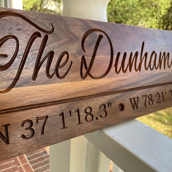 Latitude Longitude GPS Sign Custom Wood Coordinate Sign Housewarming Gift Parents Anniversary Beach Lake New House Gift Wooden Sign DX-W