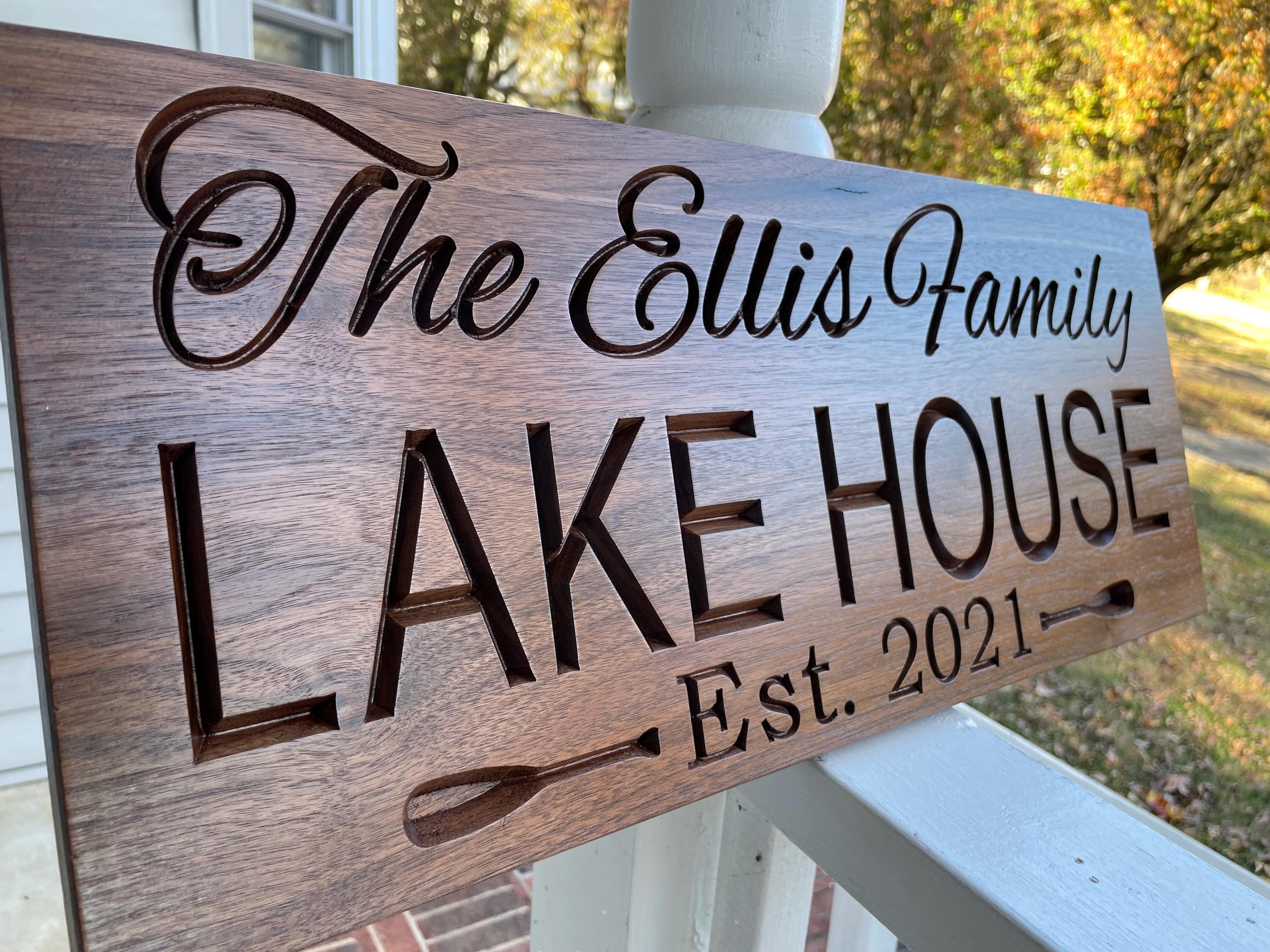 Custom Carved Wood Sign: Lake House, Cabin, Lodge Decor