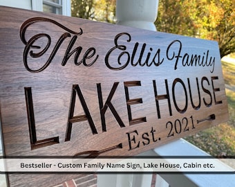 Personalized 3D Wooden Lake House Sign: Cabin Hunting Decor
