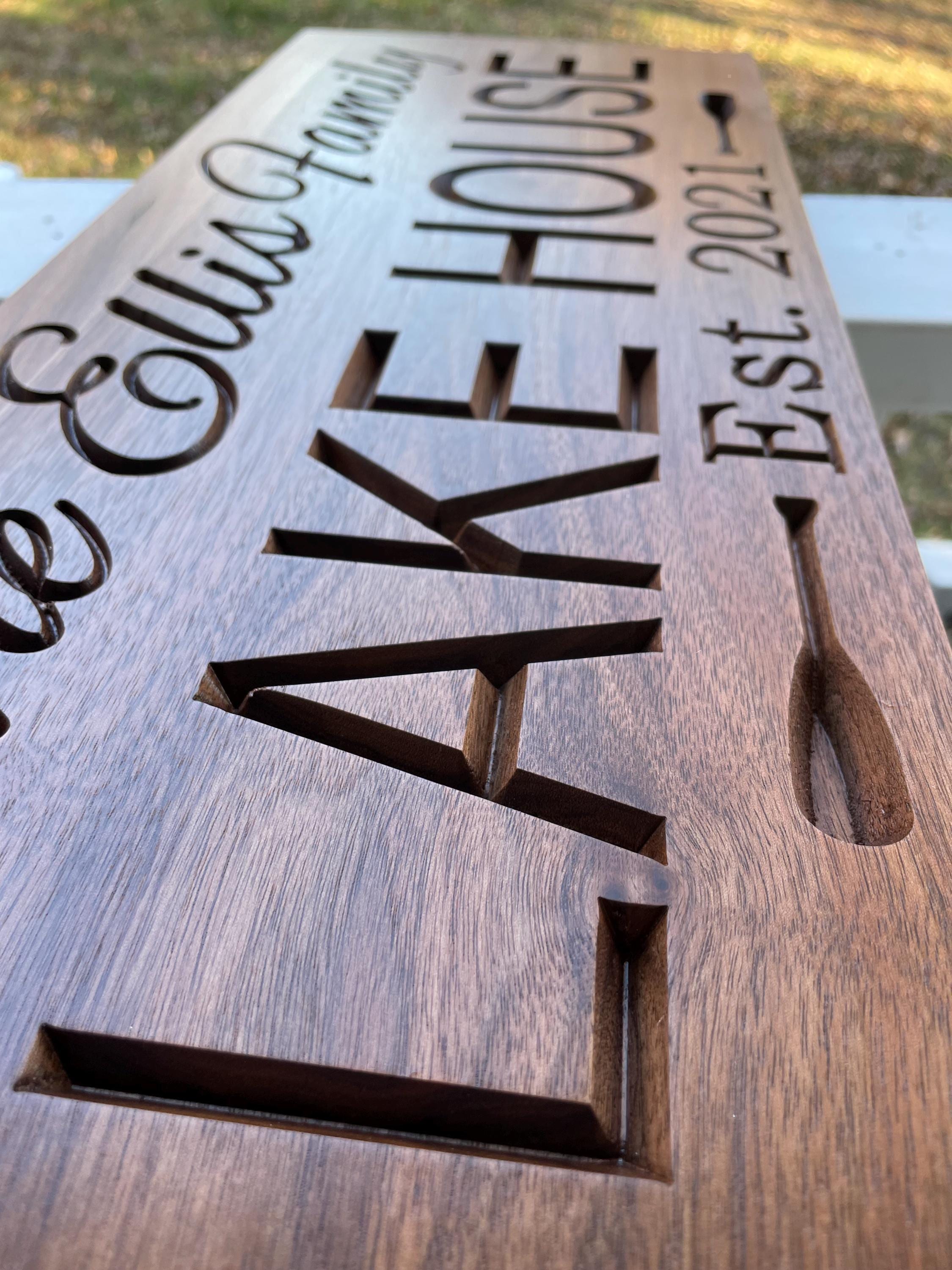 Personalized 3D Wooden Lake House Sign: Cabin Hunting Decor