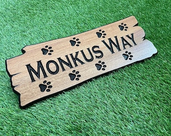 Dog Memorial Sign Outdoor Custom Wood, Pet Name Sign Cabin Decor, Dog Remembrance Plaque, Pet Memorial Carved Hardwood