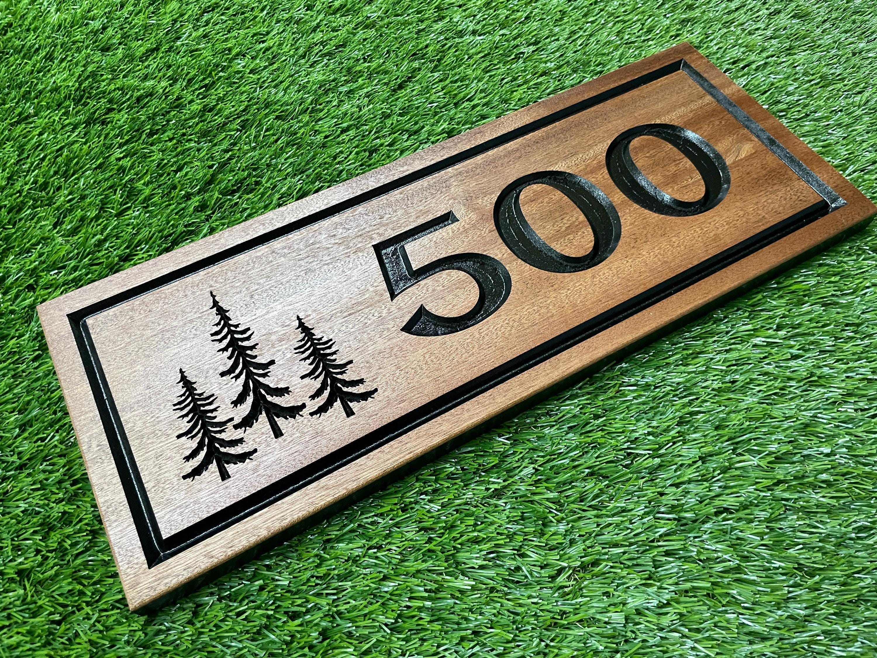 Custom Wood Carved Address Sign: Personalized Cabin Decor