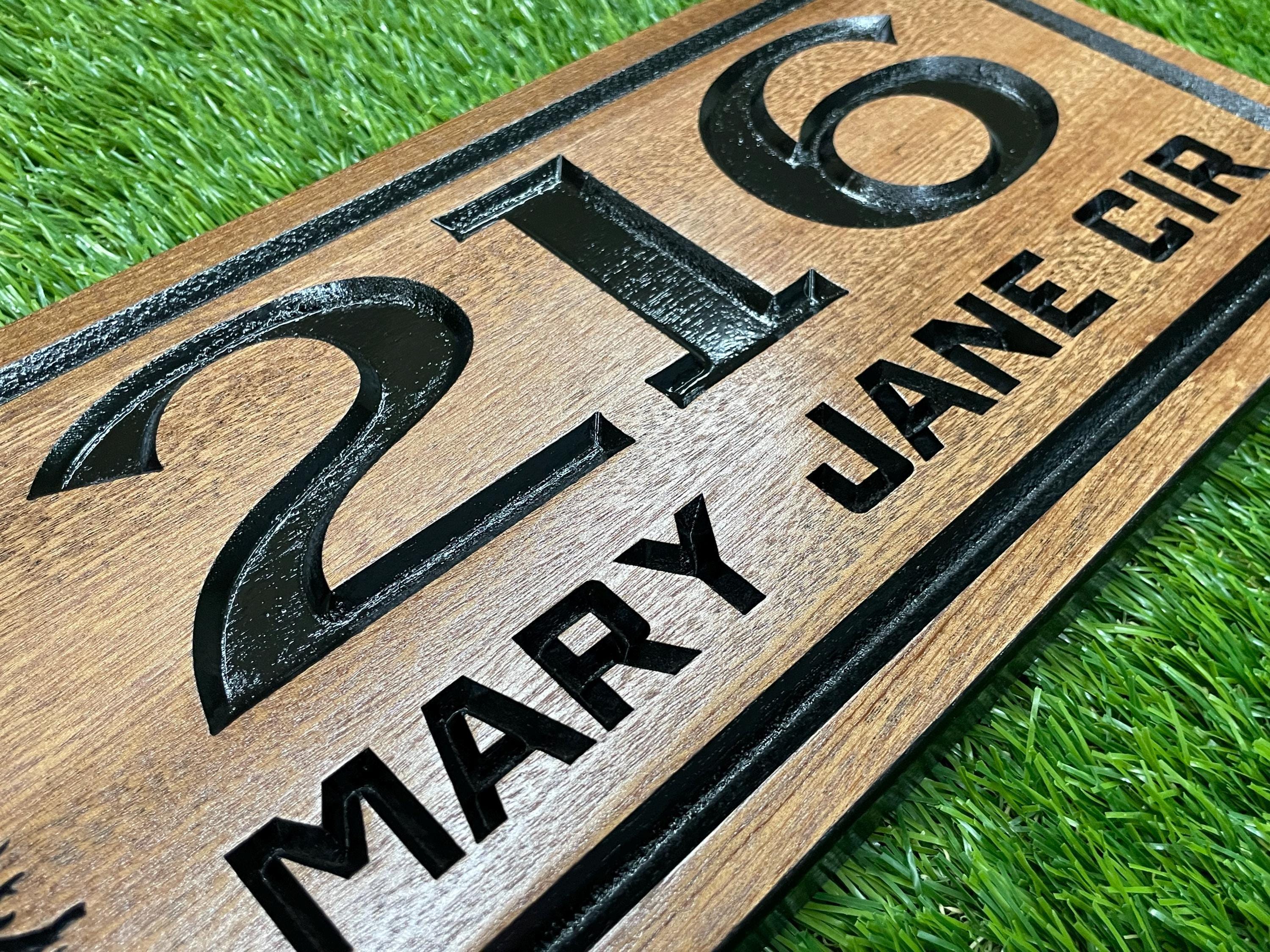Custom Wood Carved Address Sign: Personalized Cabin Decor