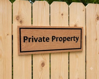 Private Property No Trespassing Custom Outdoor Wooden Carved Sign