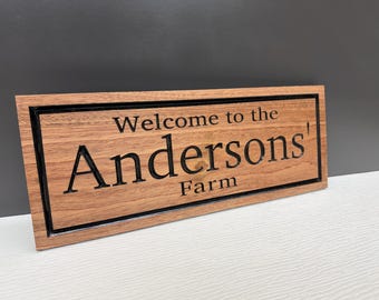 Custom Farm Sign, Personalized Family Farm Name Sign, Carved Wood Ranch Homestead Decor, Farmhouse Entrance Sign, Gift for Farmer