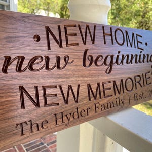 New Home New Beginning New Memories sign-new house gift-new home wood sign-realtor gift-housewarming gift-personalized Wooden Signs NH-W