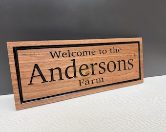 Custom Farm Sign, Personalized Family Farm Name Sign, Carved Wood Ranch Homestead Decor, Farmhouse Entrance Sign, Gift for Farmer
