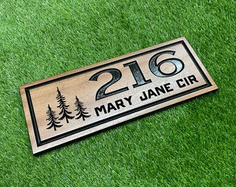 Wood carved address plaque, personalized wood signs, custom cabin signs, custom wood signs, outdoor welcome sign, address sign.