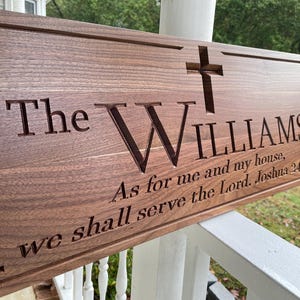Joshua 24:15 Custom Wooden Sign, Personalized Family Name, Perfect Wedding Gift - &#39;As for me and my house, we shall serve the Lord Art