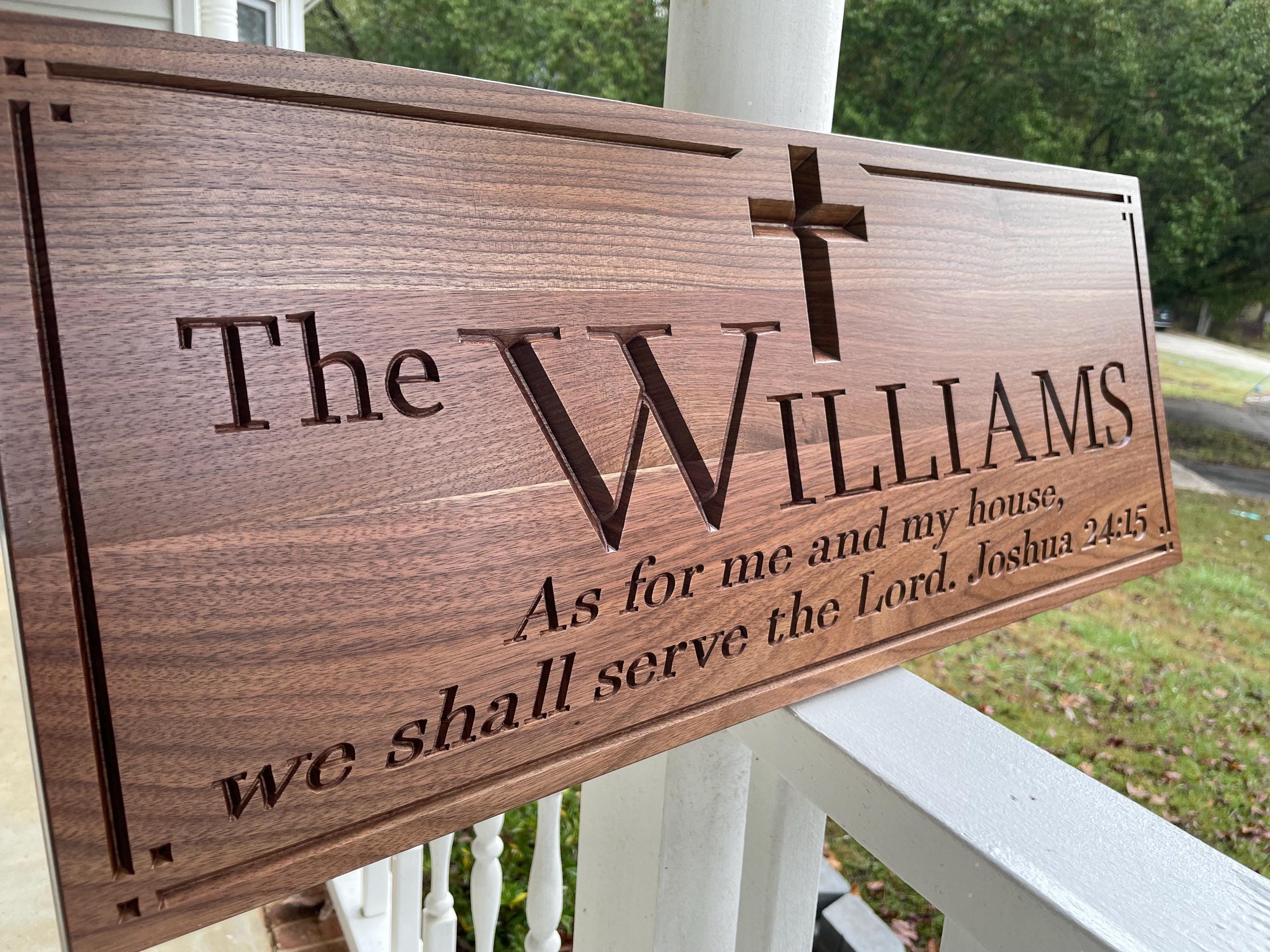 Joshua 24:15 Custom Wooden Sign, Personalized Family Name, Perfect Wedding Gift - 'As for me and my house, we shall serve the Lord Art