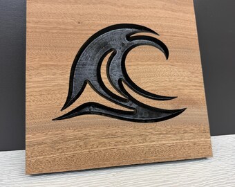 Ocean Wave Wall Art, Carved Wood Wave Decor, Beach House Wall Hanging, Surfer Gift, Solid Hardwood Coastal Art