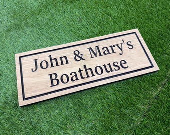 Custom Boathouse Sign, Personalized Boat House Sign, Lake House Dock Sign, Carved Wood Nautical Sign, Boat Owner Gift, Solid Hardwood