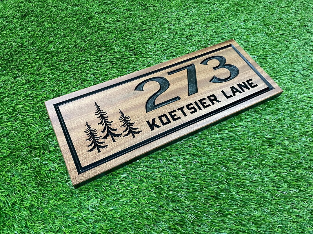 Custom Wood Carved Address Sign: Personalized Cabin Decor - Etsy