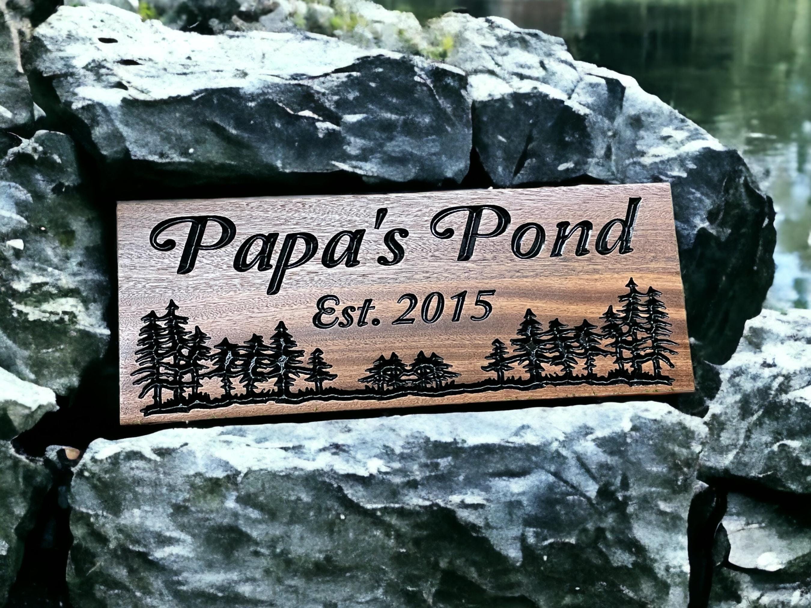 Custom Carved Wood Cabin Sign: Personalized Mountain Home Decor