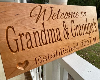 Welcome to Nana and Papa's- Admission 1 Hug | gift for Grandparents | Grandkids Welcome | Nana and Papa's House Rustic Wooden Signs AA-C