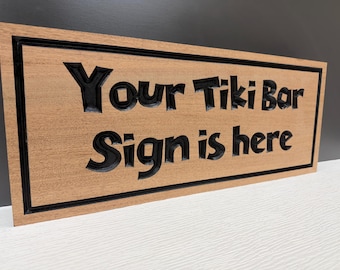 Tiki Bar Sign Personalized, Custom Bar Sign, Backyard Bar Sign, Luau Gift, Outdoor Bar Sign, Hawaiian Bar Decor, Gift for Him Wood Sign