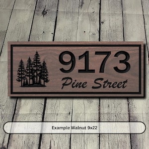 Custom Carved Wood Address Plaque: Rustic Cabin Sign