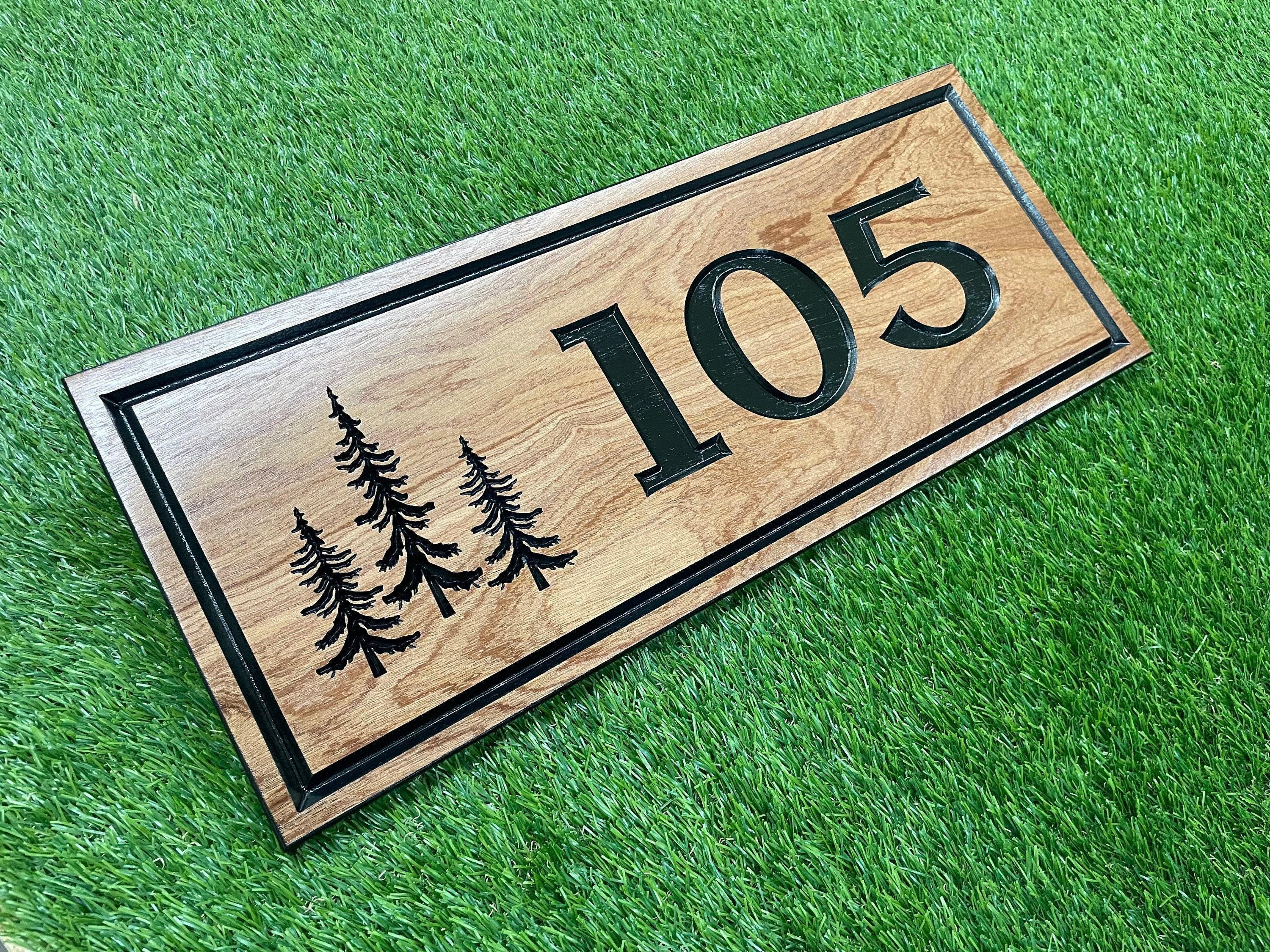 Custom Wood Carved Address Sign: Personalized Cabin Decor