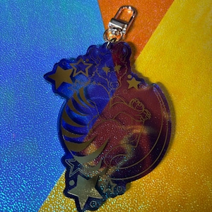 Thylacine Galaxy Foil Embossed translucent Keychain Charm