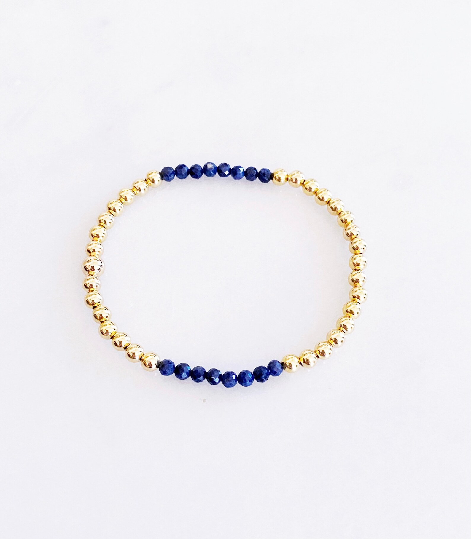 14K Gold Filled Bead Ball Stretch Bracelet – 4mm Beads, Stackable, Handmade – Various Sizes, Australia