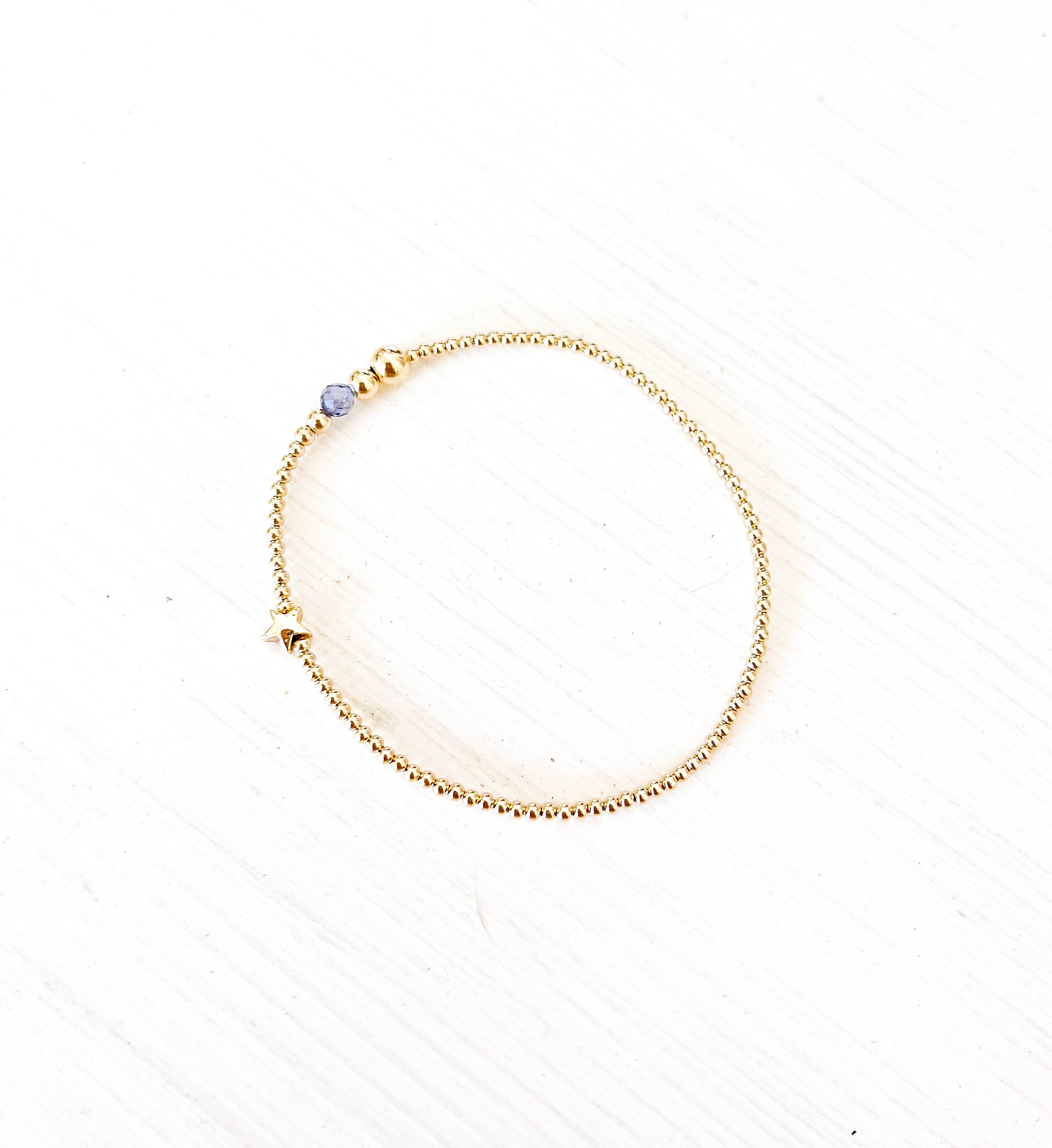 Luxe Original Letter Beaded Bracelet (Accent Metal, 4mm) – Love