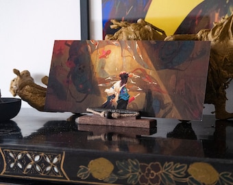 Przepowiednia, Smok, ilustracja, wydruk artystyczny + złote liście