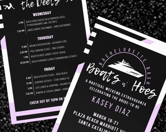 Boats n Hoes Bachelorette Invitation + Itinerary | Editable Digital Template | INSTANT DOWNLOAD (Digital Product Only)