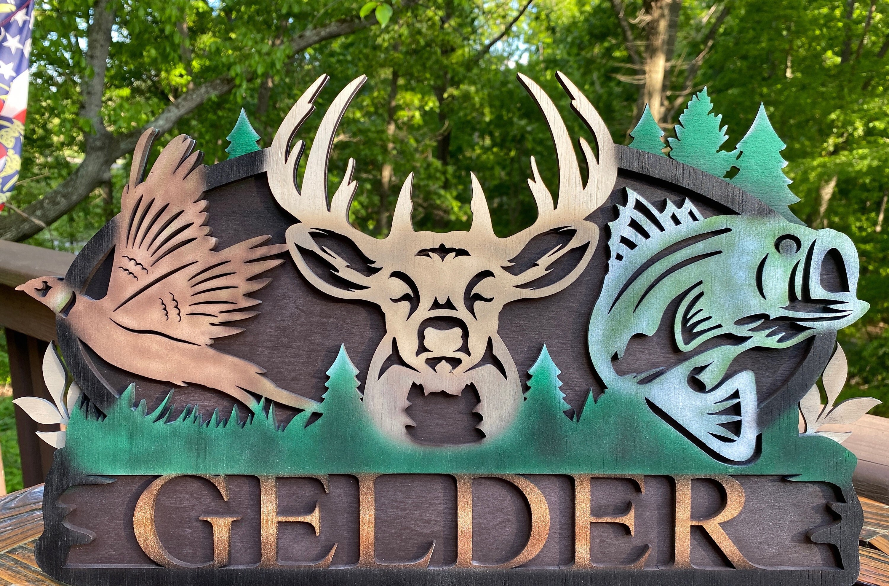 Personalized Wildlife Sign for Hunter and Fisherman / Man Caves, Bar