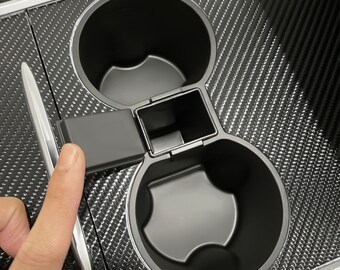 Black Ronyme Cup Holder Limiter Insert for Tesla Model 3/Y,Car Cup Insert Slot Stabilizer,Water Cup Limiter Fixed Clamp for Tesla Model 3/Model Y 2021