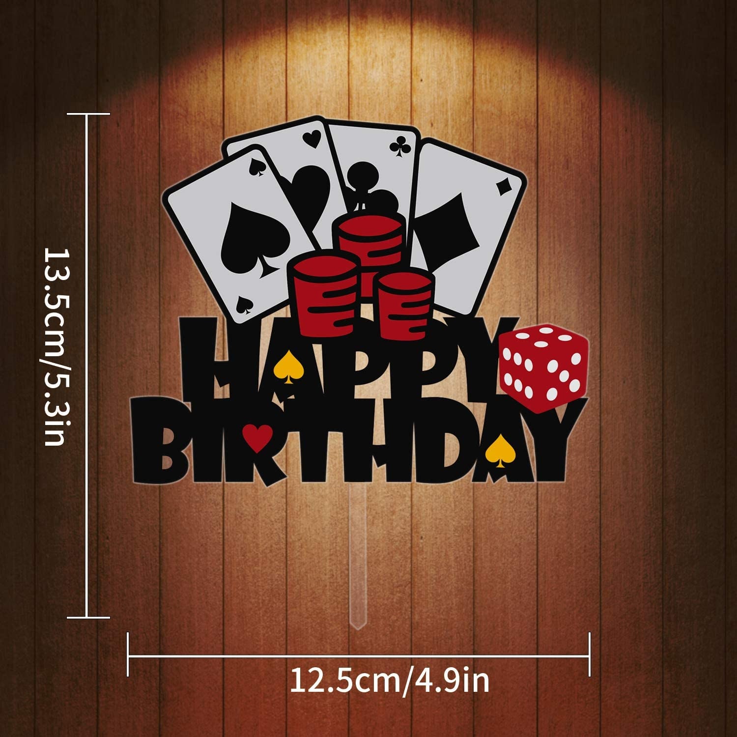 Casino Happy Birthday Cake & Cupcake Topper 7 Pc Set Etsy