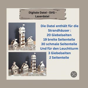 File laser - Case sulla spiaggia e faro in 3D - File SVG - Download - marittimo - File n. 220