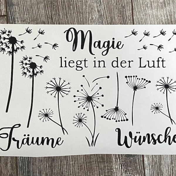 Stickerbogen - Pusteblume - Wünsche - Träume - Format DIN A4 - Magie liegt in der Luft