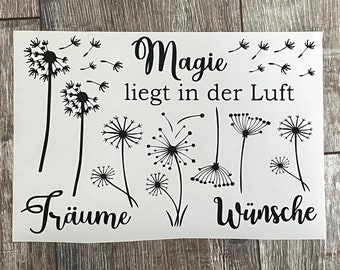 Stickerbogen - Pusteblume - Wünsche - Träume - Format DIN A4 - Magie liegt in der Luft