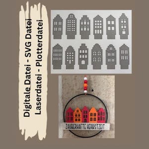 Laser file - Plotter file - Cottages - Gabled houses - Canal houses - for blocks - SVG file - Download