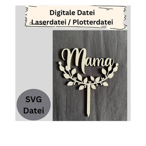 Arquivo Laser - SVG - Topper de Bolo Mãe - Dia das Mães - Topper de Bolo - Arquivo Digital nº 130