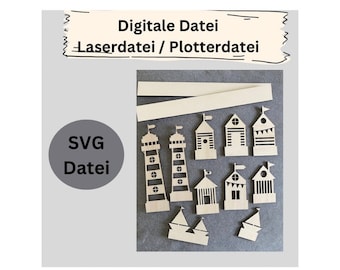 SVG laser file - maritime lighthouse beach houses for blocks and wreaths - download file no. 132