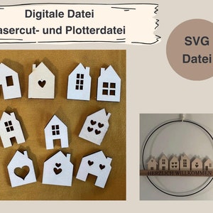 House Set 4 - Houses - File SVG - Laser File - Lasercut - Download - File 108