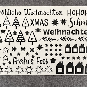 Aufkleber - Sticker - Weihnachten - XMAS - Hohoho - Häuser - Stickerbogen Format DIN A4