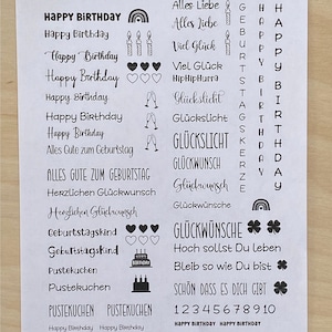 HAPPY BIRTHDAY - Kerzenfolie / Kerzensticker / Kerzentattoo / Wasserschiebefolie - Format DIN A4