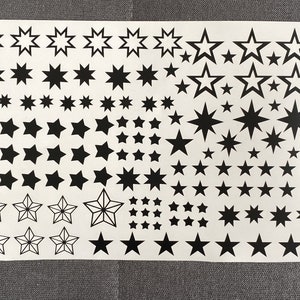 Sticker Weihnachten - Sterne - Sternchen - Stickerbogen Format DIN A4