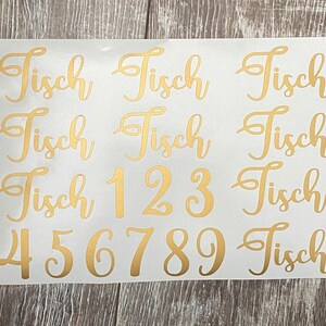Sticker - Stickerbogen - Aufkleber - DIN A4 Format - Tischnummer - Tischdeko - Hochzeit - Geburtstag - Tischnummern - Tischdekoration