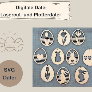 Archivo digital - SVG - Huevos de Pascua - archivo láser - Pascua - huevos - corte láser - corte de papel - archivo 106