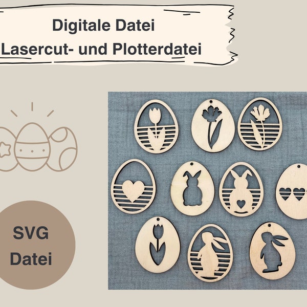 Digitale Datei - SVG - Ostereier - Laserdatei - Ostern - Eier - Lasercut - Papercut - Datei 106