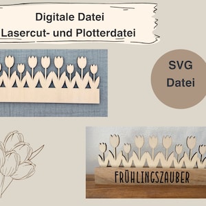 digitale Datei - SVG - Tulpenreihe für Klötzchen - Klötzchendeko - Ostern -Frühling - Download - Datei 104