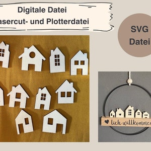SVG - Datei - Häuschen Set 1 - Download - Häuser - Houses - Haus - Laserdatei Datei 105