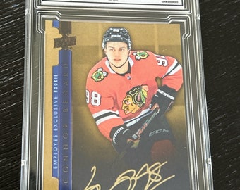 2023-24 Connor Bedard Employee Exclusive Rookie Autographed RC card no#ud-cb Graded Reprint