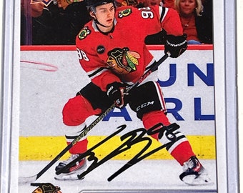 2023 Connor Bedard Young Guns Rookie Facsimile Autographed Prospect RC #451 BV Rare RAW Chicago Reprint Card