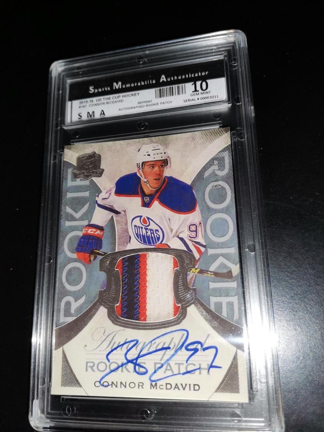 CONNOR MCDAVID 2015/16 SP GAME USED RC ROOKIE INKED SWEATER AUTO JERSEY SP  #/149