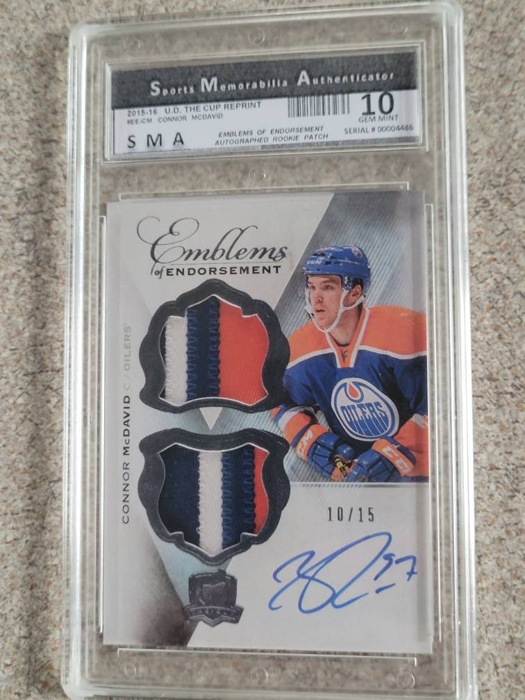 2015/16 Connor Mcdavid Autographed Rookie Patch Upper Deck 