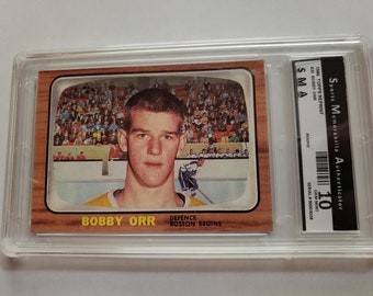 1966 Topps - Bobby Orr Rookie Hockey Card Reprint Graded Hockey Card Boston Bruins #35 RC RP